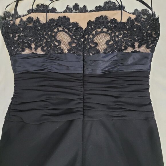 Jones New York Lace Top Rouched Waist Party Dress in Black - Picture 5 of 8